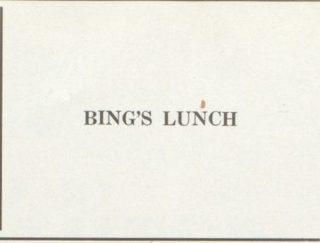 Bings (Bings Lunch) - 1950 Yearbook Ad